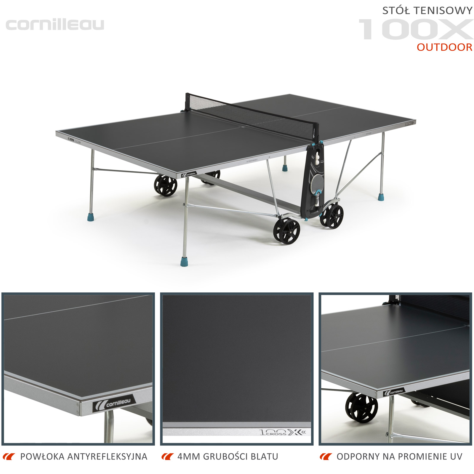 Tables de tennis de table Unisexe Cornilleau TABLE 100X OUTDOOR